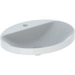 Lavabo empotrado serie Geberit VariForm, ovalado, con orificio para el grifo: B1=58cm, Toma de grifo=Centro,